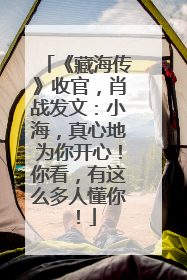 《藏海传》收官，肖战发文：小海，真心地为你开心！你看，有这么多人懂你！
