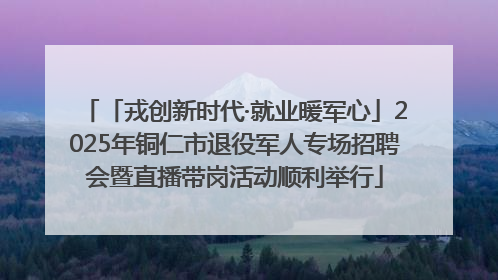 「戎创新时代·就业暖军心」2025年铜仁市退役军人专场招聘会暨直播带岗活动顺利举行