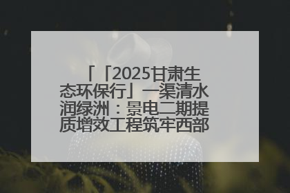「2025甘肃生态环保行」一渠清水润绿洲：景电二期提质增效工程筑牢西部生态安全屏障