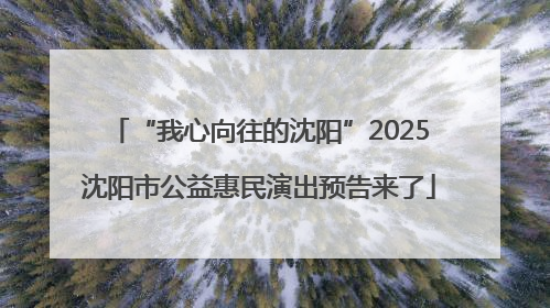 “我心向往的沈阳”2025沈阳市公益惠民演出预告来了