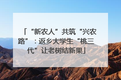 “新农人”共筑“兴农路”：返乡大学生“桃三代”让老树结新果