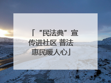 “民法典”宣传进社区 普法惠民暖人心