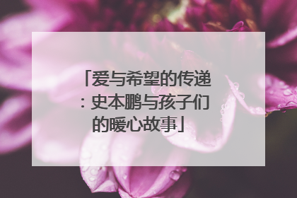 爱与希望的传递：史本鹏与孩子们的暖心故事