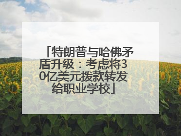 特朗普与哈佛矛盾升级：考虑将30亿美元拨款转发给职业学校