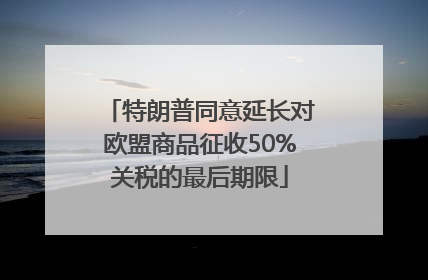 特朗普同意延长对欧盟商品征收50%关税的最后期限