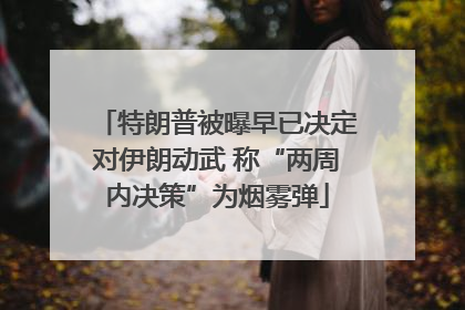 特朗普被曝早已决定对伊朗动武 称“两周内决策”为烟雾弹