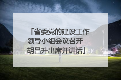 省委党的建设工作领导小组会议召开 胡昌升出席并讲话