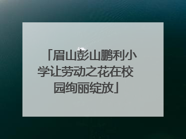 眉山彭山鹏利小学让劳动之花在校园绚丽绽放