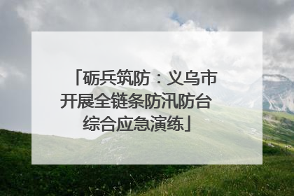 砺兵筑防：义乌市开展全链条防汛防台综合应急演练