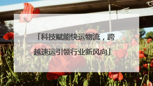 科技赋能快运物流，跨越速运引领行业新风向
