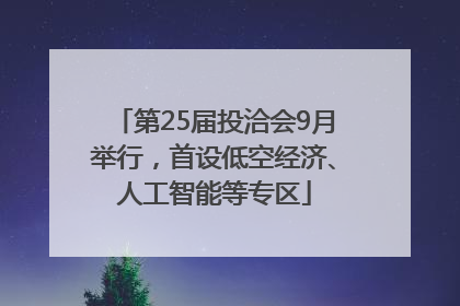 第25届投洽会9月举行，首设低空经济、人工智能等专区