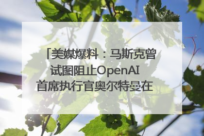 美媒爆料：马斯克曾试图阻止OpenAI首席执行官奥尔特曼在中东的AI交易