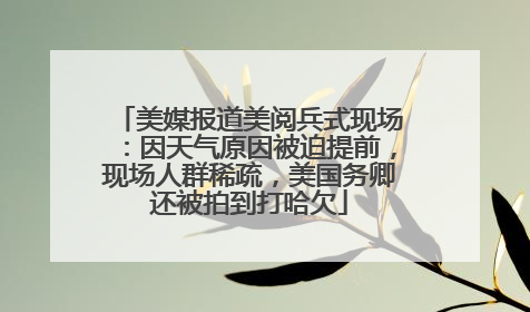美媒报道美阅兵式现场：因天气原因被迫提前，现场人群稀疏，美国务卿还被拍到打哈欠