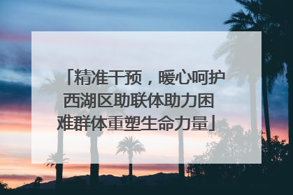 精准干预，暖心呵护 西湖区助联体助力困难群体重塑生命力量