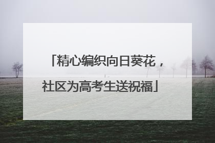 精心编织向日葵花，社区为高考生送祝福