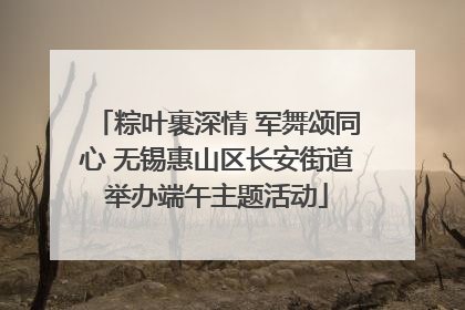 粽叶裹深情 军舞颂同心 无锡惠山区长安街道举办端午主题活动