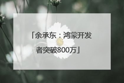 余承东：鸿蒙开发者突破800万