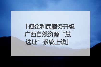 便企利民服务升级 广西自然资源“慧选址”系统上线