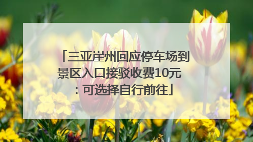 三亚崖州回应停车场到景区入口接驳收费10元：可选择自行前往