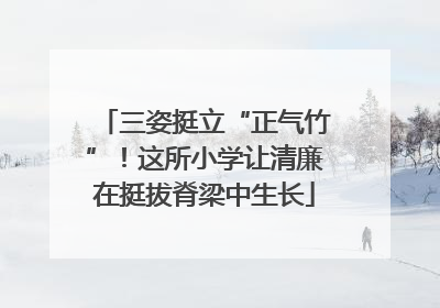 三姿挺立“正气竹”！这所小学让清廉在挺拔脊梁中生长