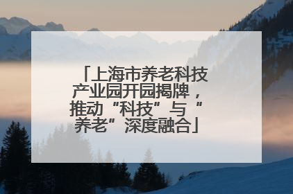 上海市养老科技产业园开园揭牌，推动“科技”与“养老”深度融合