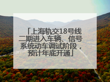 上海轨交18号线二期进入车辆、信号系统动车调试阶段，预计年底开通