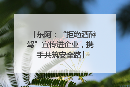 东阿：“拒绝酒醉驾”宣传进企业，携手共筑安全路