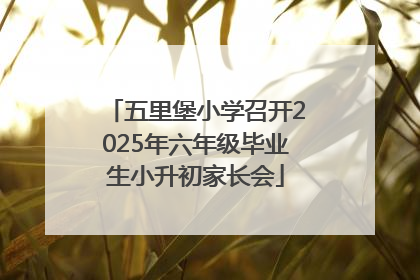 五里堡小学召开2025年六年级毕业生小升初家长会