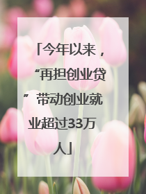 今年以来，“再担创业贷”带动创业就业超过33万人