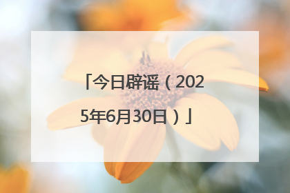 今日辟谣（2025年6月30日）