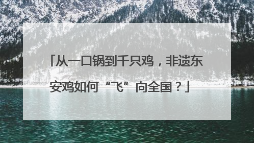 从一口锅到千只鸡，非遗东安鸡如何“飞”向全国？