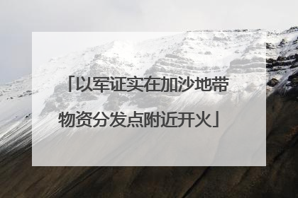 以军证实在加沙地带物资分发点附近开火