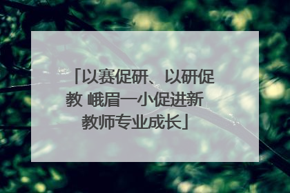 以赛促研、以研促教 峨眉一小促进新教师专业成长