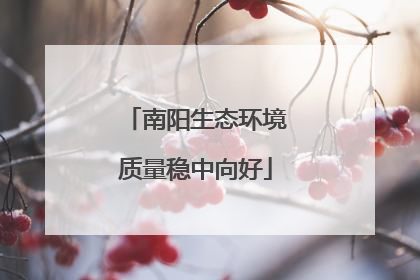 南阳生态环境质量稳中向好