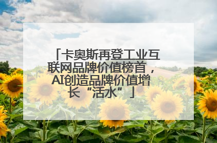 卡奥斯再登工业互联网品牌价值榜首，AI创造品牌价值增长“活水”