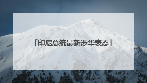 印尼总统最新涉华表态