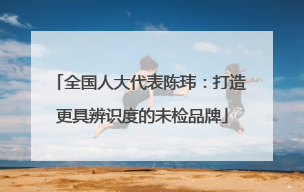 全国人大代表陈玮：打造更具辨识度的未检品牌