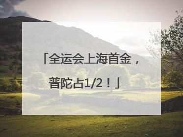 全运会上海首金，普陀占1/2！