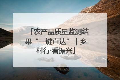 农产品质量监测结果“一键直达”｜乡村行·看振兴