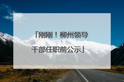 刚刚！柳州领导干部任职前公示