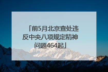 前5月北京查处违反中央八项规定精神问题464起