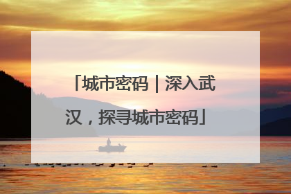 城市密码｜深入武汉，探寻城市密码