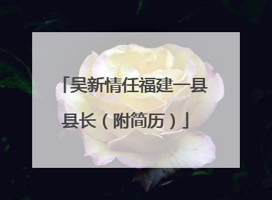 吴新情任福建一县县长（附简历）