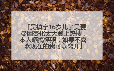 吴镇宇16岁儿子吴费曼因变化太大登上热搜，本人晒搞怪照：如果不喜欢现在的我可以离开