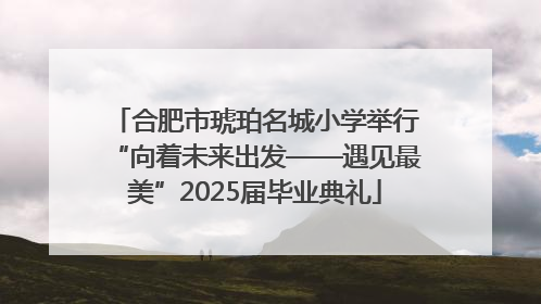 合肥市琥珀名城小学举行“向着未来出发——遇见最美”2025届毕业典礼