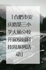 合肥市安庆路第三小学大杨分校开展校园科技周系列活动