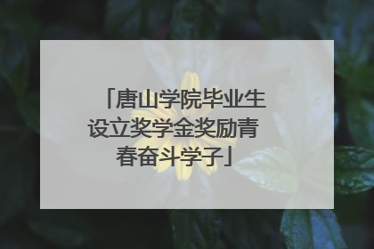 唐山学院毕业生设立奖学金奖励青春奋斗学子