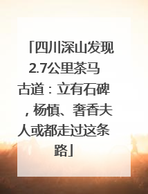 四川深山发现2.7公里茶马古道：立有石碑，杨慎、奢香夫人或都走过这条路