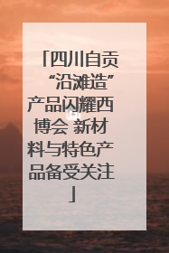 四川自贡“沿滩造”产品闪耀西博会 新材料与特色产品备受关注