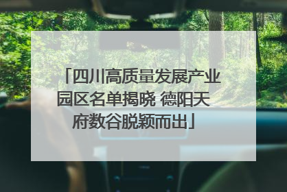 四川高质量发展产业园区名单揭晓 德阳天府数谷脱颖而出